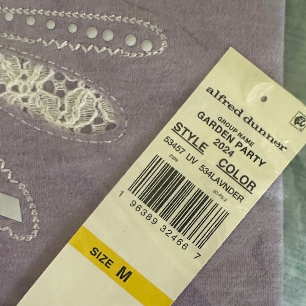 Alfred Dunner Lavender Lace Detail Top